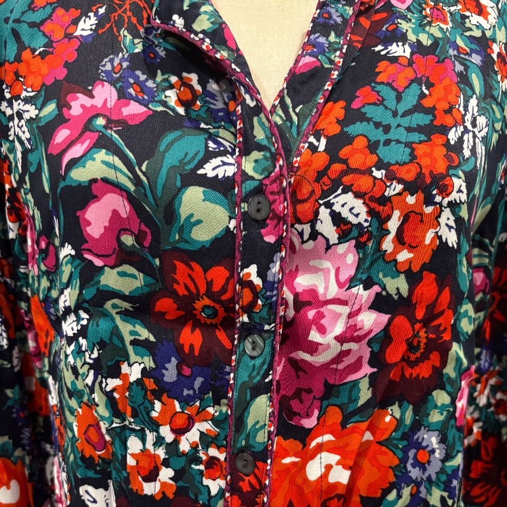 FLOREAT x ANTHROPOLOGIE Silky Sleep Pajama PJ Top & Bottom Set,  Medium - Picture 7 of 10